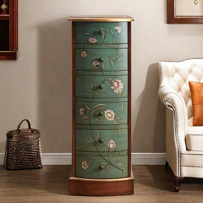 Hand-Painted 6-Drawer Entryway Accent Chest