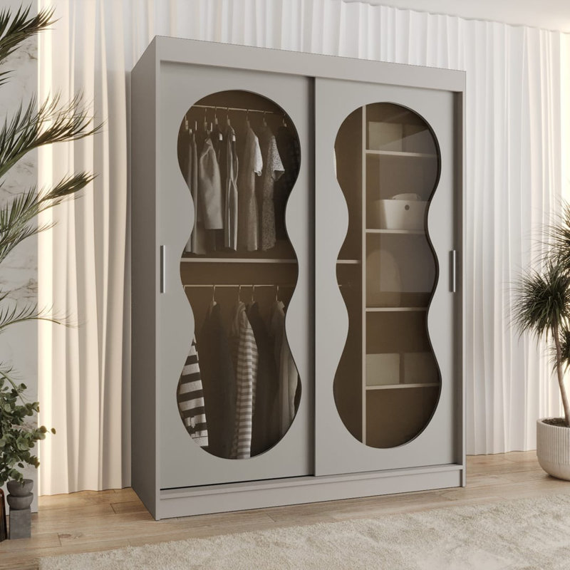 Sylina 2 Door Manufactured Wood Wardrobe, Cashmere