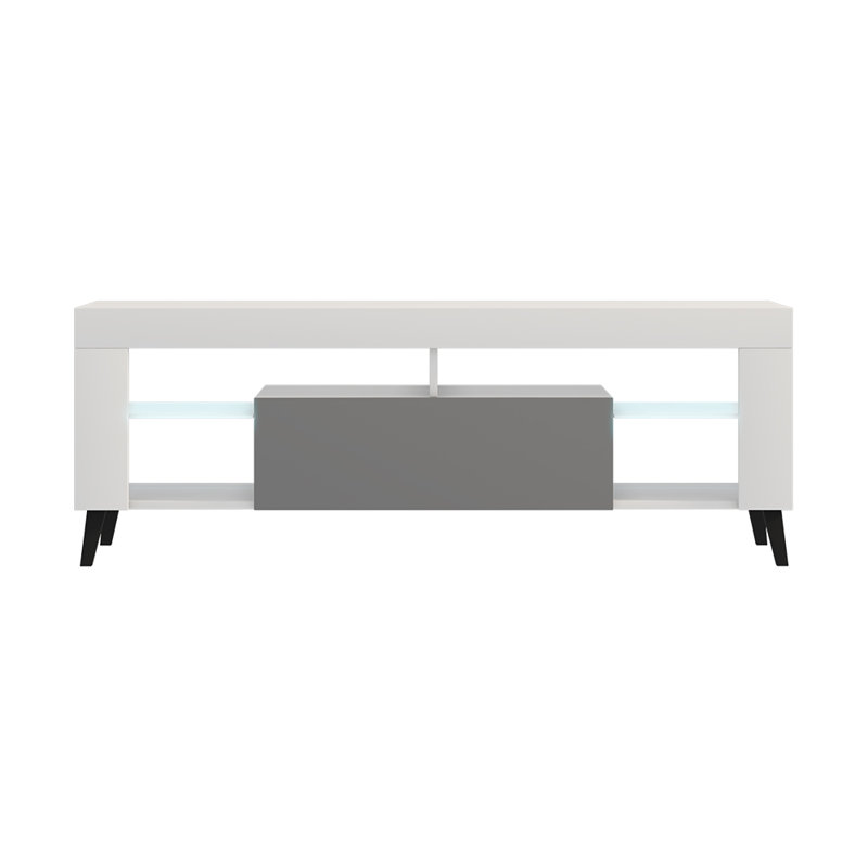 Volga Unfinished TV Stand for TVs up to 60", White/Grey