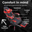 Racing Massage Computer Gaming Chair with Footrest-69583062