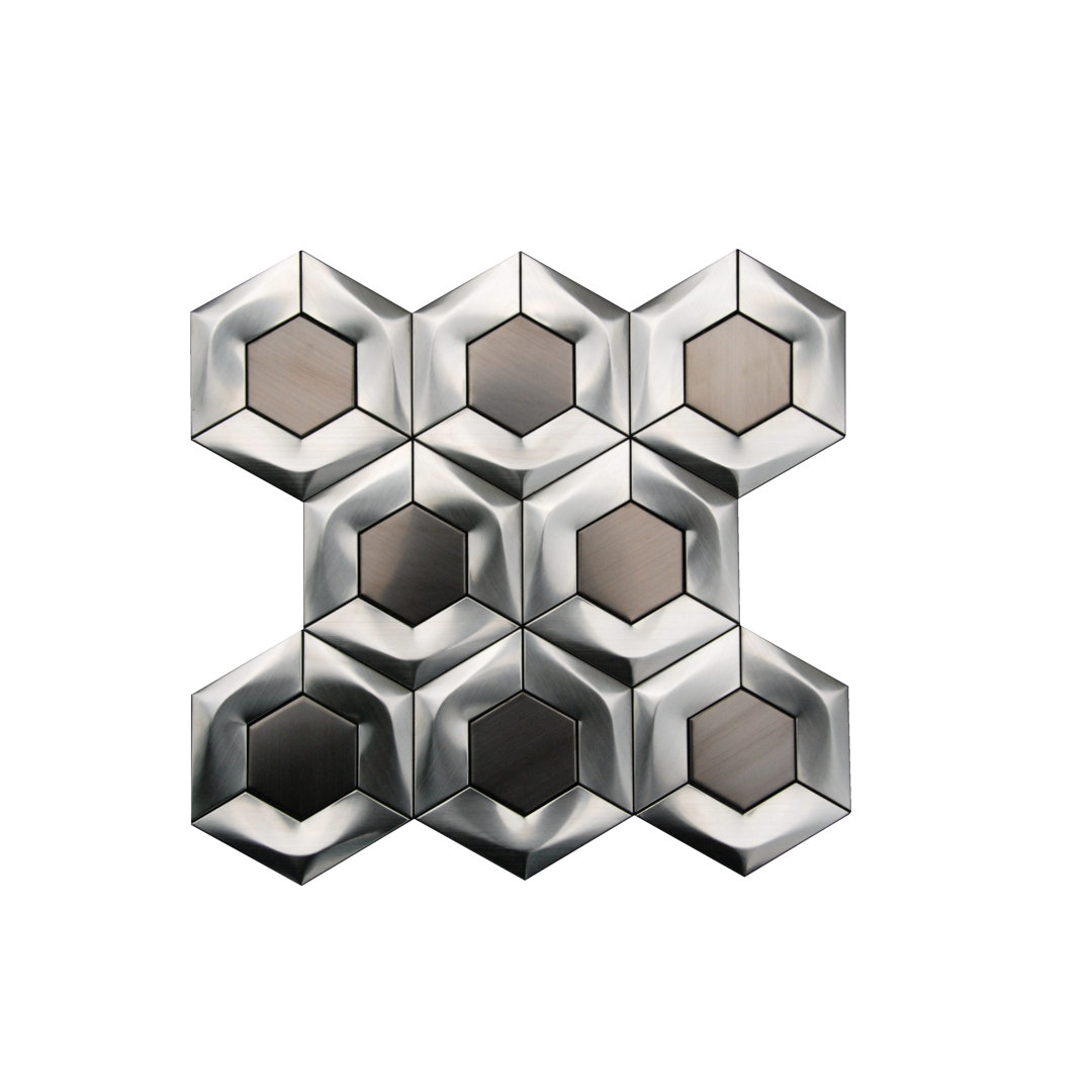 3D Arrowhead  Metal Mosaic Wall & Floor Tile Luxsurface