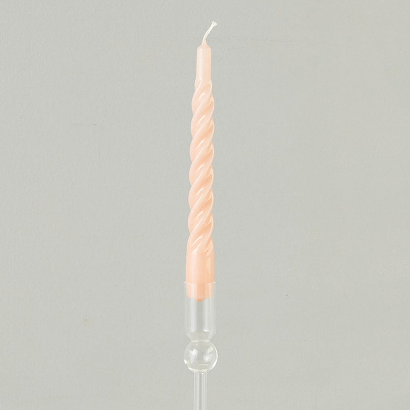 Lacquered Twisted Taper Candles, Blush