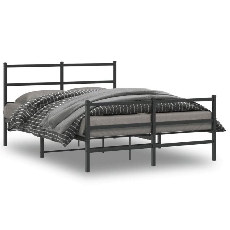 Metal Bed, Double (4'6), Black