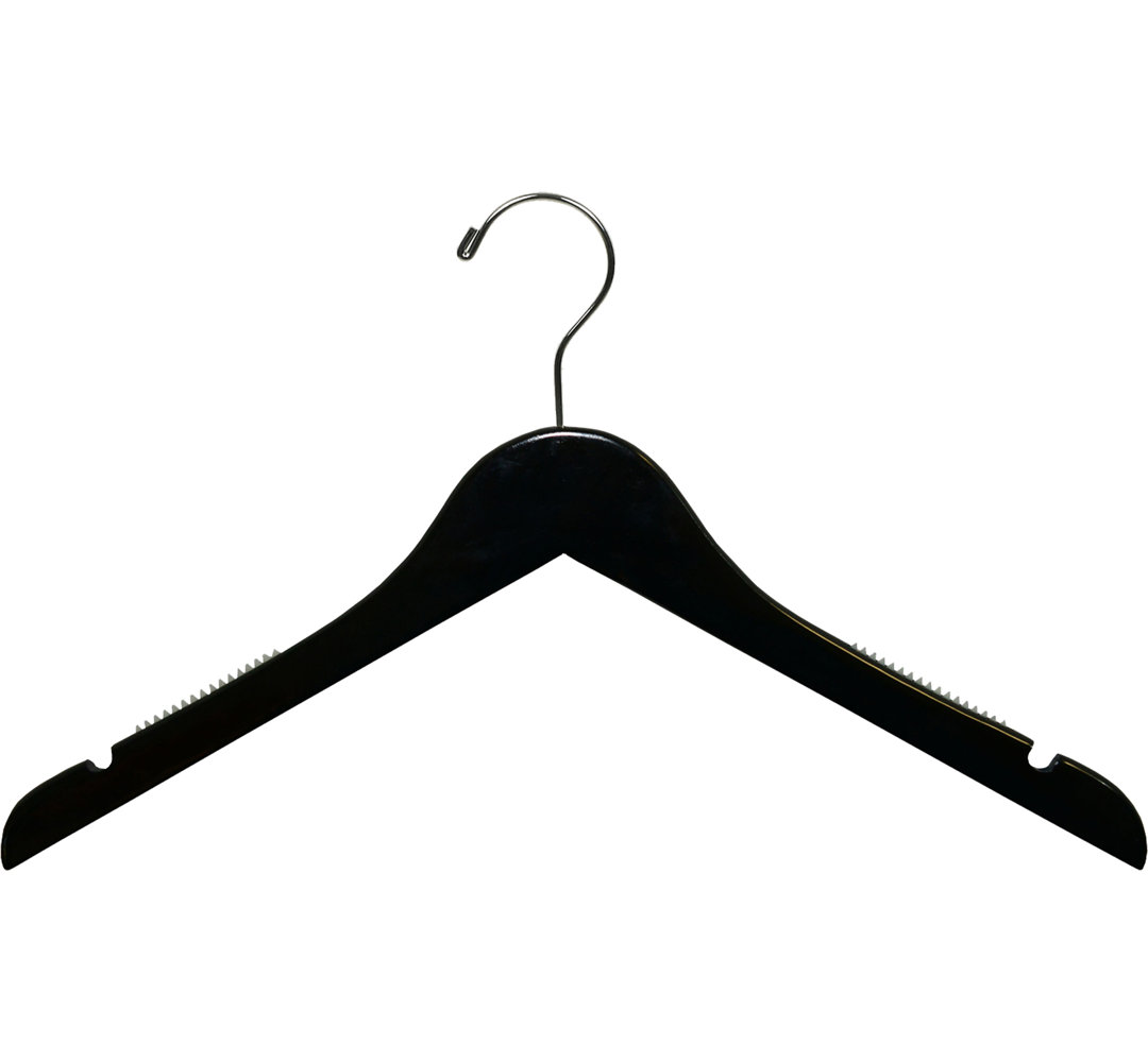 Wood Non-Slip Standard Hanger for Dress/Shirt/Sweater (Set of 100) Rebrilliant 