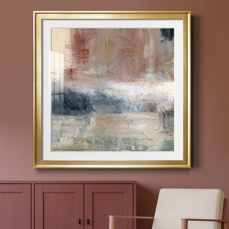 Midnight Reflection - Peinture encadrée, Papier encadré doré, H 34,5 po x l 34,5 po x P 1,5 po