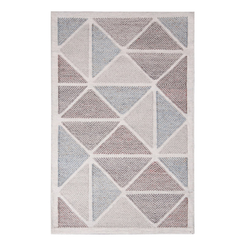 Rug & Kilim’S Scandinavian Inspired Moroccan-Style Beige And Blue Polyester Rug, Rectangle 6' x 9'