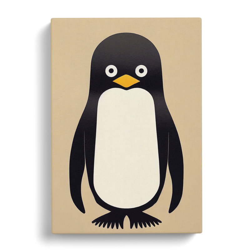 XV1022-4871X Unique Penguin Art No.3 Abstract - Print, No Matte, 60cm H x 40cm W, Wrapped Canvas