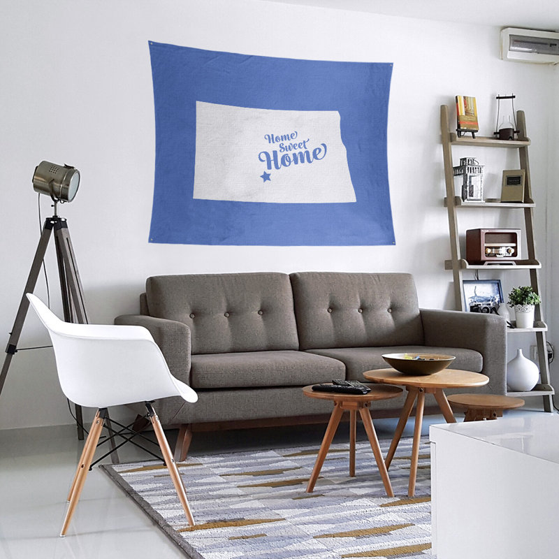 Tapisserie Home Sweet Bismarck, H 51 po x l 60 po, Bleu