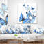 Papillons aquarelles sur fond blanc - Coussin décoratif à imprimé floral