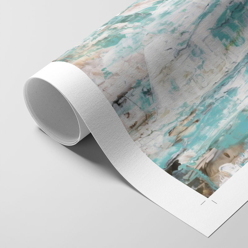 «Abstract Turquoise Forest II», impression sur toile seulement - non encadrée, H 60 po x l 40 po