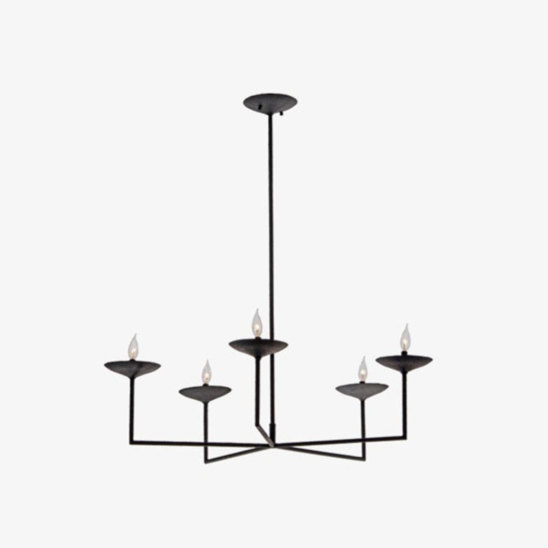 5 - Light Chandelier, Black, 45" H x 47" W x 47" D