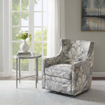 Chaise rembourrée en polyester avec base ronde