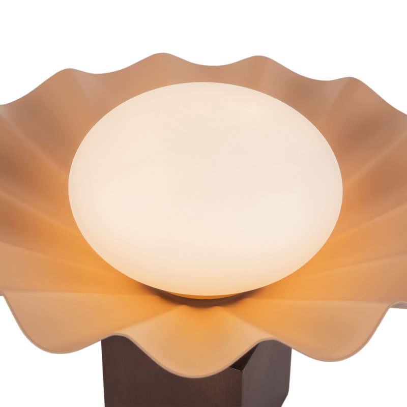 Furrow 9-in Red Table Lamp, Pink