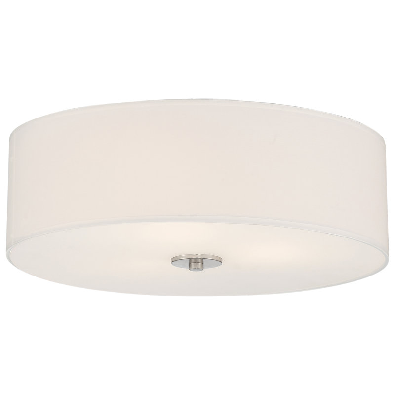 Laylanna Linen Flush Mount, 5.5" H x 18" W x 18" D, Brushed Steel
