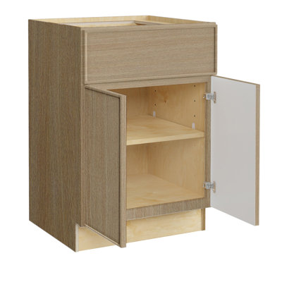 Gallery Express Alton Plywood Assembled 30 in W x 24 in D x 34.5 in H Base Kitchen Cabinet with Drawer in Straw