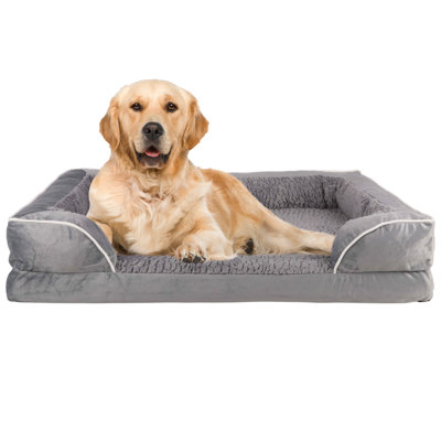 Lit orthopédique pour animaux de compagnie avec lit lavable amovible PETMAker, gris