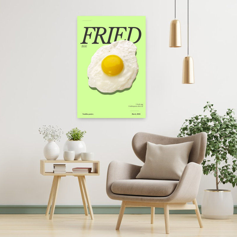 Art mural «Fried Egg Bold Organic Vibrant», H 36 po x l 24 po