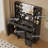 Vanity Desk With Led Lighted Mirror,Makeup Vanity With 10 Led Lights & 5 Metal Sliding Drawers, 3 Color Brightness Adjustable, Vanity Table With 6 Open Shelves, Dressing Table-522131315