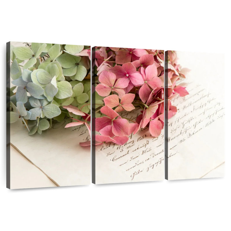 Hardie hortensia et lettre d'amour, H 42 po x l 65 po