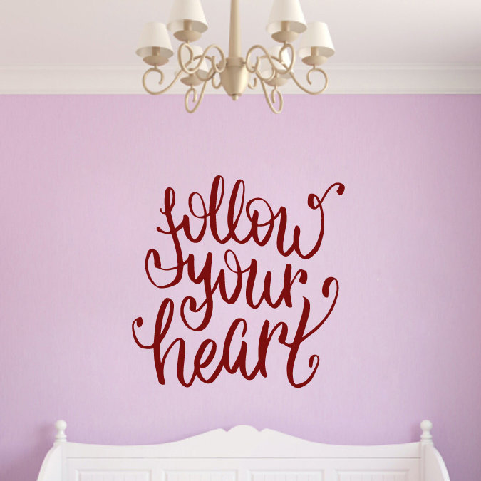 Text & Numbers Non-Wall Damaging Wall Decal, Cranberry