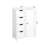 White Bathroom Cabinet With Adjustable Shelf And Drawers - Modern Style For Living Room, Study, Office Storage In Routed Handle Drawers, Made Of
