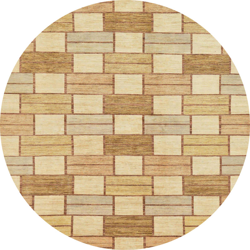 Tapis abstrait à motif abstrait moderne, Rond 7 pi