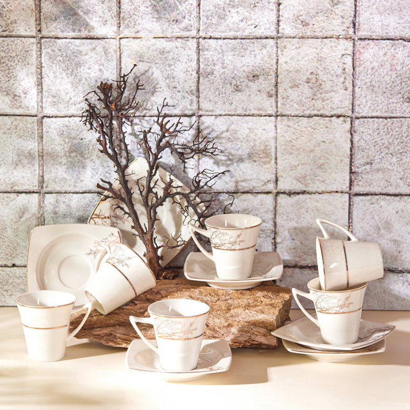Porcelain Espresso Cup and Saucer