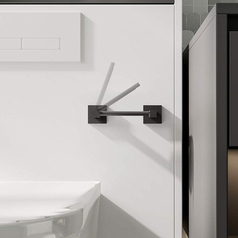 Bathroom Hardware Set 3-Pieces With Toilet Paper Holder, Towel Ring Bath Accessories Set Wall Mounted In Matte Black