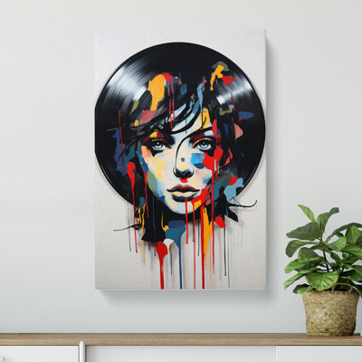 Vinyl Record Modern - Wrapped Canvas