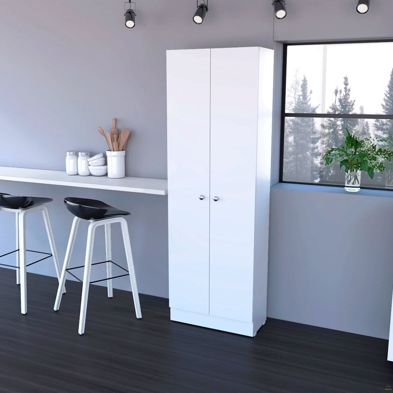 Armoire de rangement Pipestone, double porte, Blanc