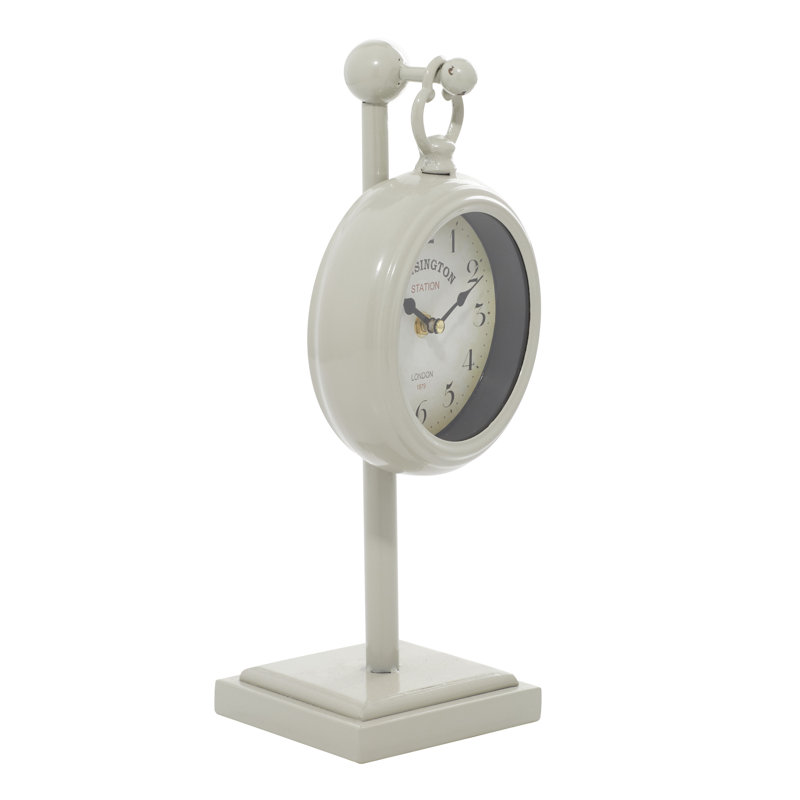 Farmhouse / Country Mechanical Tabletop Clock, Beige