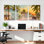 Ensemble de 3 toiles murales représentant une scène de rue tropicale avec palmiers et voitures anciennes, pour salon, chambre ou décoration intérieure.