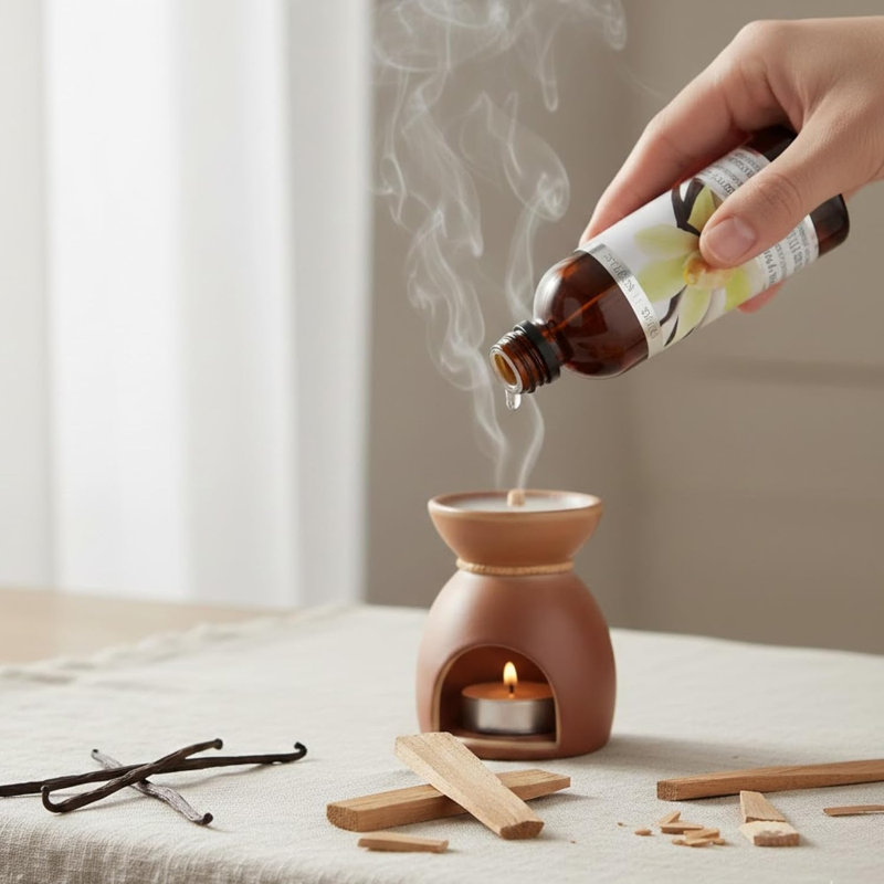 Ensemble de 2 huiles chauffantes pour bois de santal Hosley's, 5 oz. Cadeau idéal pour les mariages, le spa, le reiki, la méditation et la salle de bain. P1
