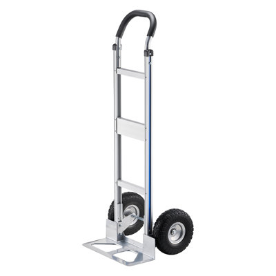 Chariot à main, capacité de charge de 500 lb, chariot à main robuste avec roulettes antidérapantes et poignée, chariot à chariot portatif en alliage d'aluminium avec sangle d'arrimage pour le déplacement à la maison, au bureau, à l'entrepôt