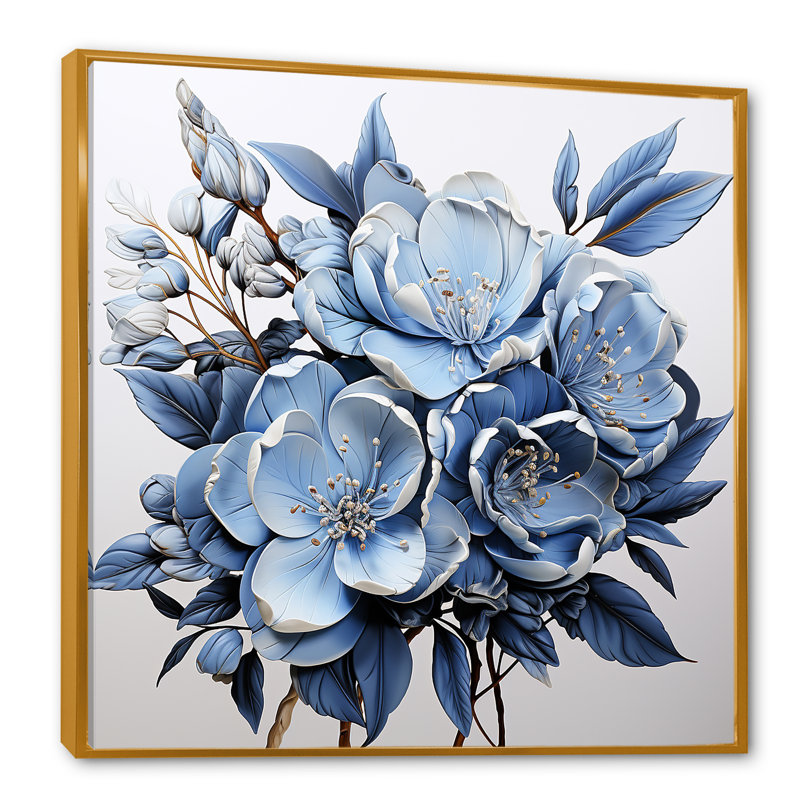 «A Bouquet Of Rhododendrons I» sur toile, H 30 po x l 30 po x P 1 po, Cadre flottant doré