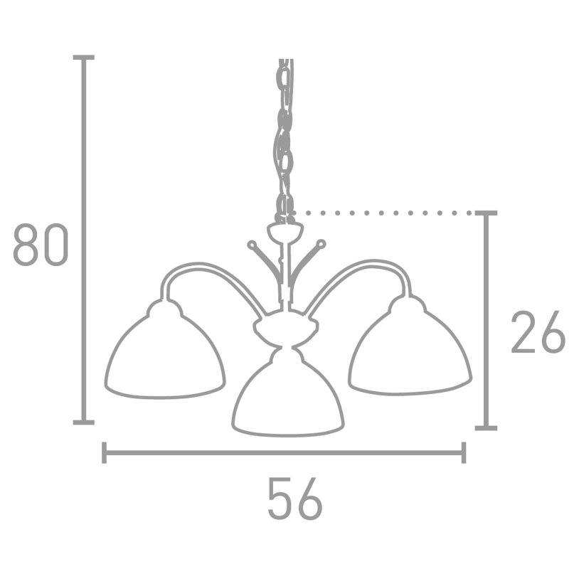 Javi 3 - Light Shaded Chandelier, Antique Brass
