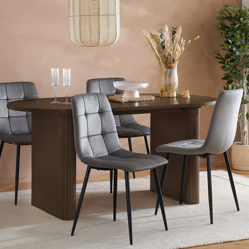Suire OVAL FLUTED DINING TABLE, Walnut