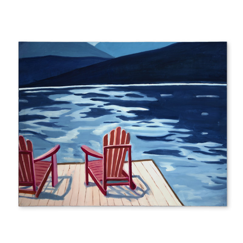 Napperon Blue Mountain | Lac, quai et chaises