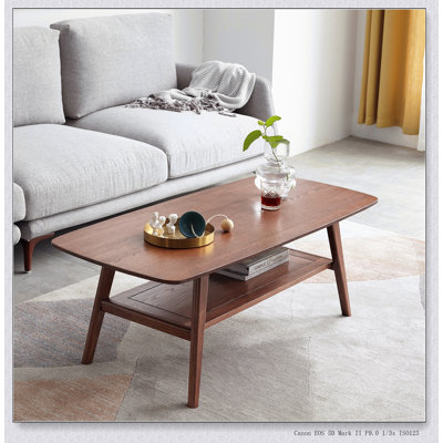 Solid Oak Coffee Table with Storage Shelf – 100% Oak, Easy Assembly