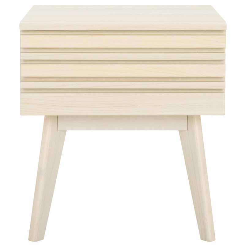Table de chevet Kunio, Blanc décoloré