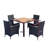 Edward-Matthew Metal Wicker Bar Set with Stools