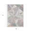 Tapis intérieur / extérieur ivoire et gris à motif géométrique lavable 3 pi x 5 pi