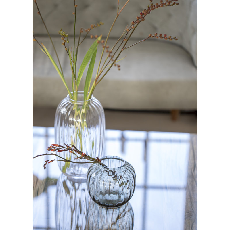 Primula Handmade Glass Table Vase, Clear, 10" H x 6.1" W x 6.1" D
