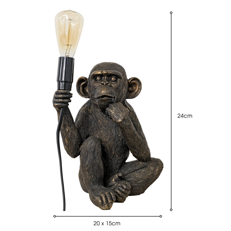 Breshonna Monkey Lamp 24cm Black