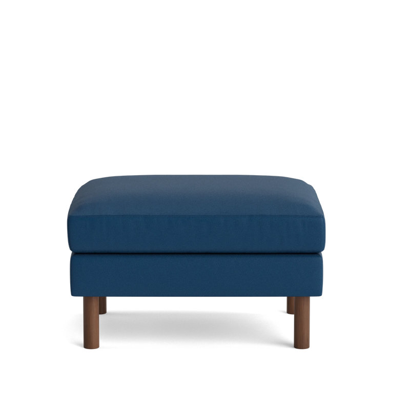 Laguna Ottoman, Leather - Deep Blue