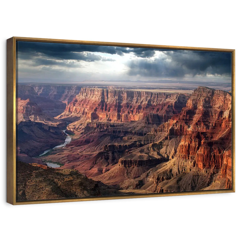 Cloudy Grand Canyon, Floating Frame Gold, 13" X 9"
