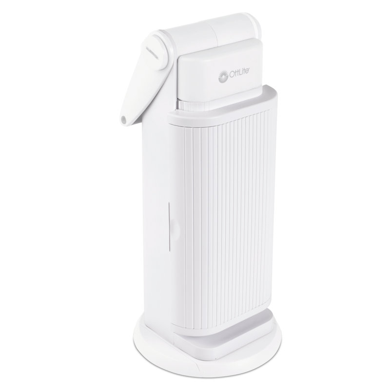 OttLite 13 Watt Magnifier Task Lamp with 2X Magnification and Swivel Base, White