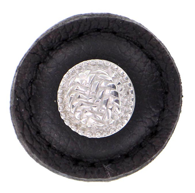 Cestino Mushroom Knob, Polished Silver, Black