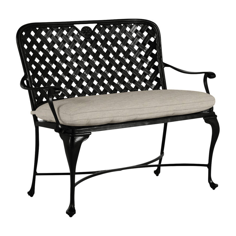 Banc en aluminium Provance - Terre antique, Terre antique, Trépointe, Sunbrella® ‑ lin colombe
