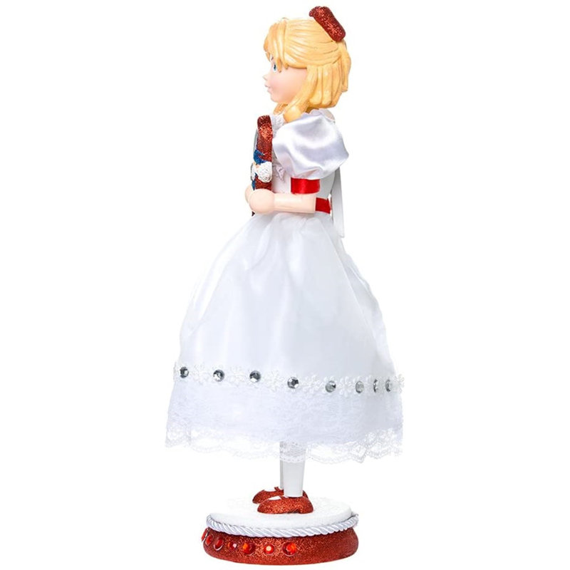 15-Inch White and Pink Clara Nutcracker with Miniature Prince